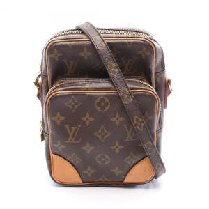 LOUIS VUITTON Authentic Brown Monogram Leather Shoulder Bag